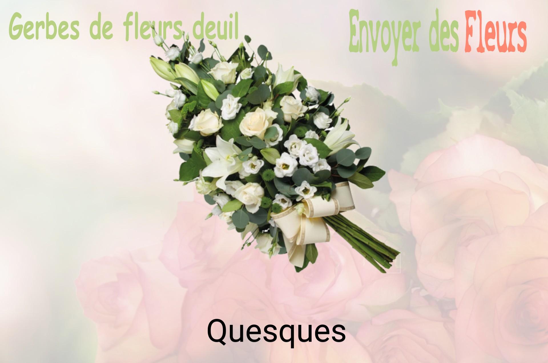 Gerbe de fleurs de deuil livrée à Quesques